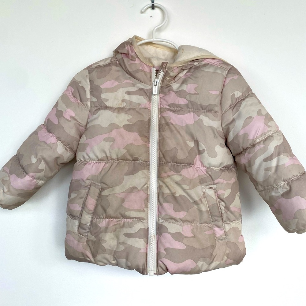 Fleece lined cold weather jacket. Wind proof/water resistant. 12-18 months.